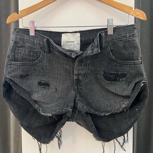 One Teaspoon Black Bandits Denim Shorts size 24